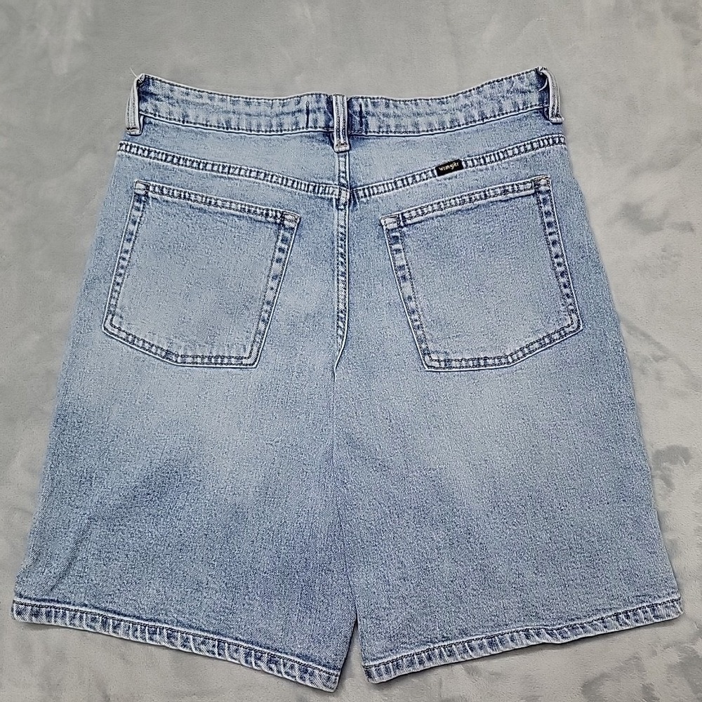Wrangler Shorts Womens 10 Blue 1960923 High Rise Bermuda Denim Jean Cutoff - Picture 9 of 11